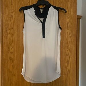 Sleeveless White and Black Women's Top